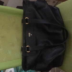 Authentic Fossil black grain leather purse